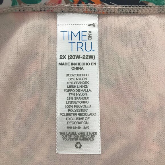 Time And Tru Women's 2X 20W-22W Mid Rise Tummy Control Swim Bottoms Brown New - Picture 7 of 11